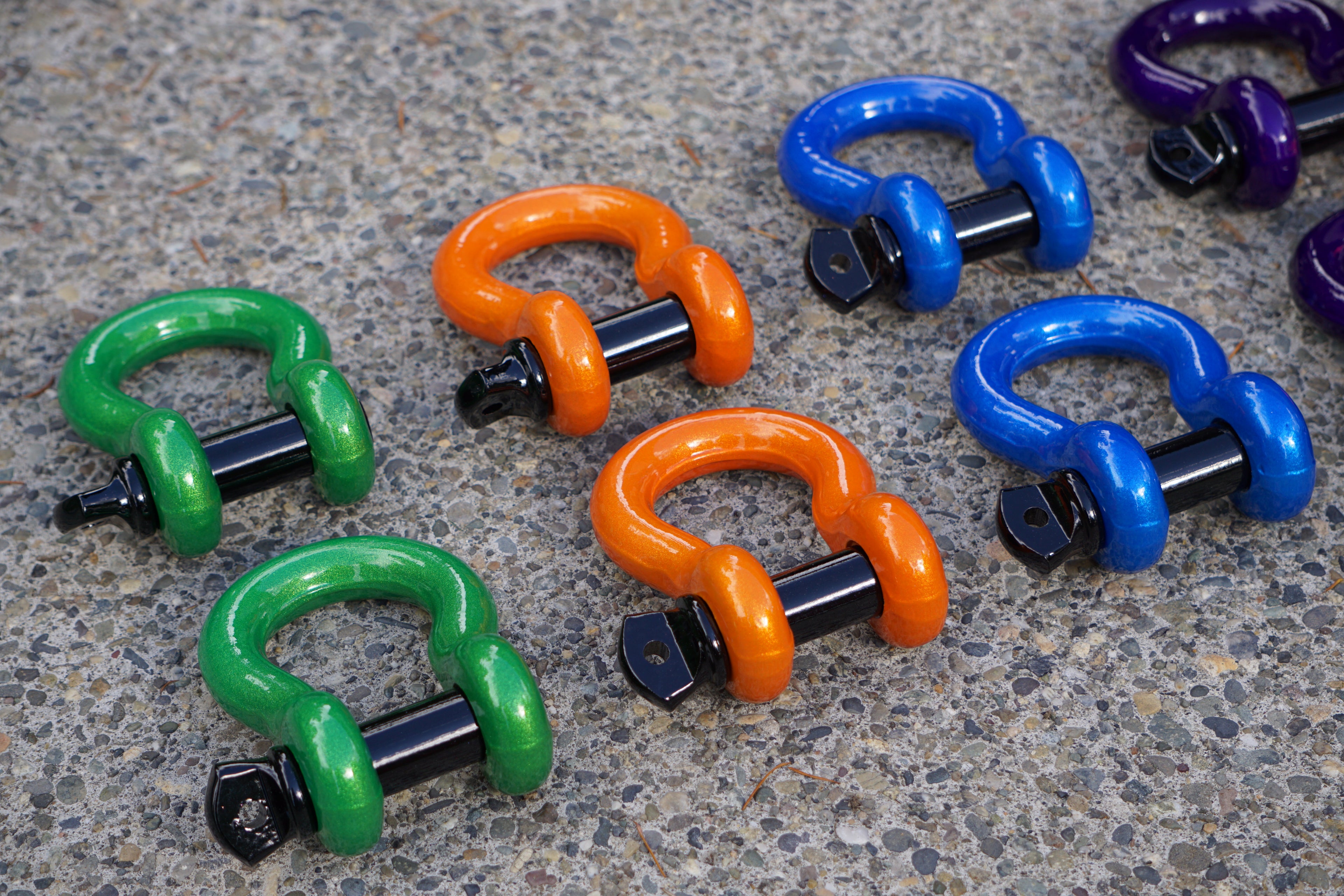 Shackles 3/4" (PAIR) Custom Powder Coated D Ring Shackles for Trucks and Jeeps