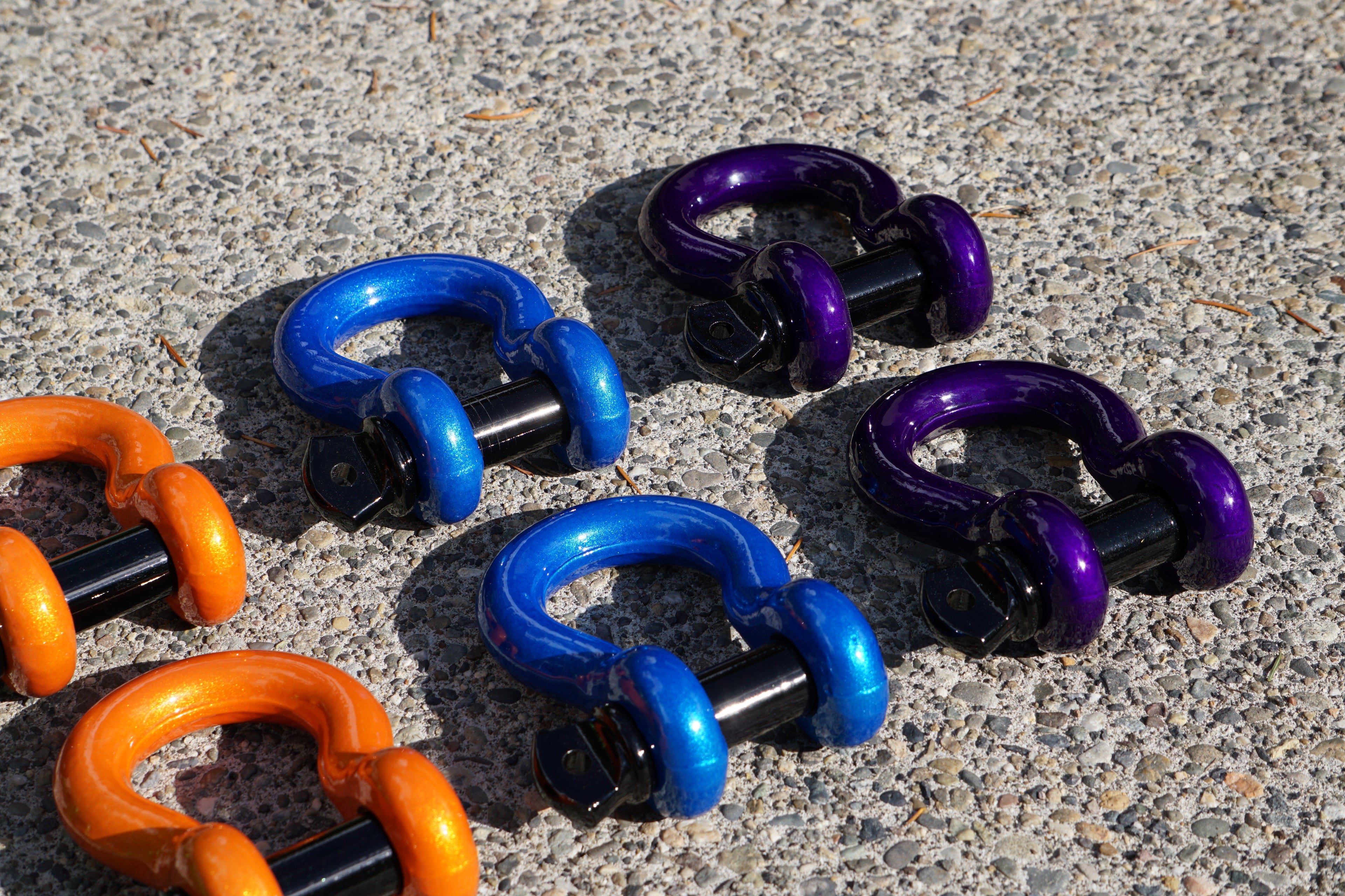Shackles 3/4" (PAIR) Custom Powder Coated D Ring Shackles for Trucks and Jeeps